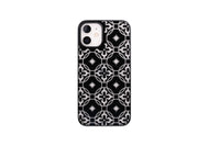 iPhone12 mini Air Jacket Kiriko 江戶切子-花十字紋(黑)