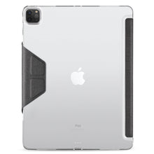 iPad Pro 2022/2021 12.9吋 Amos 相機快取多角度折疊布紋皮套 (石墨黑)