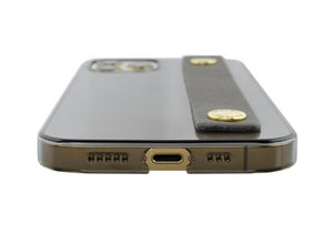 {限量預購} iPhone 12系列 Air Jacket™(透黑) -附皮革指環帶 (灰)