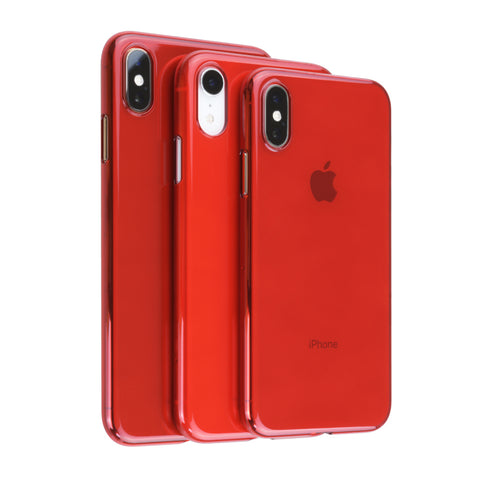 XS / XR / Xs Max / 8 Plus Air Jacket超薄保護殼 (透紅)