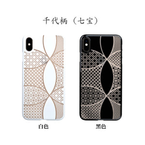 iPhone Xs Max Air Jacket Kiriko 江戶切子-千代柄 七寶(白)