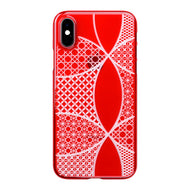 iPhone Xs Air Jacket Kiriko 江戶切子-千代柄 七寶(紅)