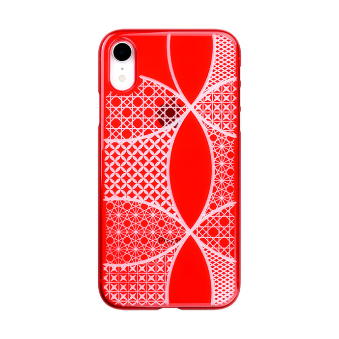 iPhone XR Air Jacket Kiriko 江戶切子-千代柄 七寶(紅)