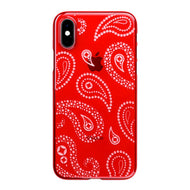 iPhone Xs Air Jacket Kiriko 江戶切子-佩斯里花紋 (紅)