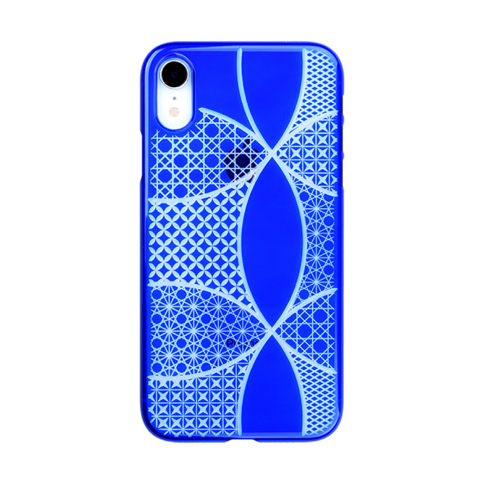 iPhone XR Air Jacket Kiriko 江戶切子-千代柄 七寶(藍)