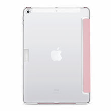 iPad 10.2吋 (2019、2020、2021 通用) Amos 相機快取多角度折疊布紋皮套(櫻花粉)