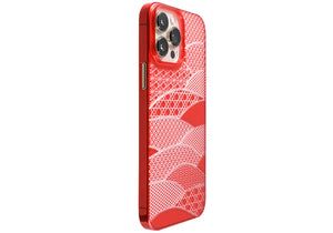 iPhone 13 Pro Max Air Jacket Kiriko 江戶切子-千代柄 扇(紅)