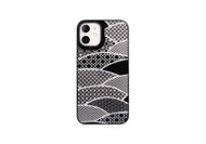 iPhone12 mini Air Jacket Kiriko 江戶切子-千代柄 扇(黑)