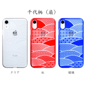 iPhone XR Air Jacket Kiriko 江戶切子-千代柄 扇(白)